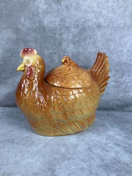1950s Fapco Ceramic Hen and Chick Cookie Jar