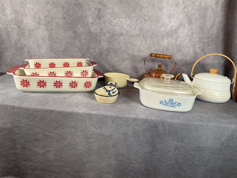 Corningware, Christmas baking dishes and more