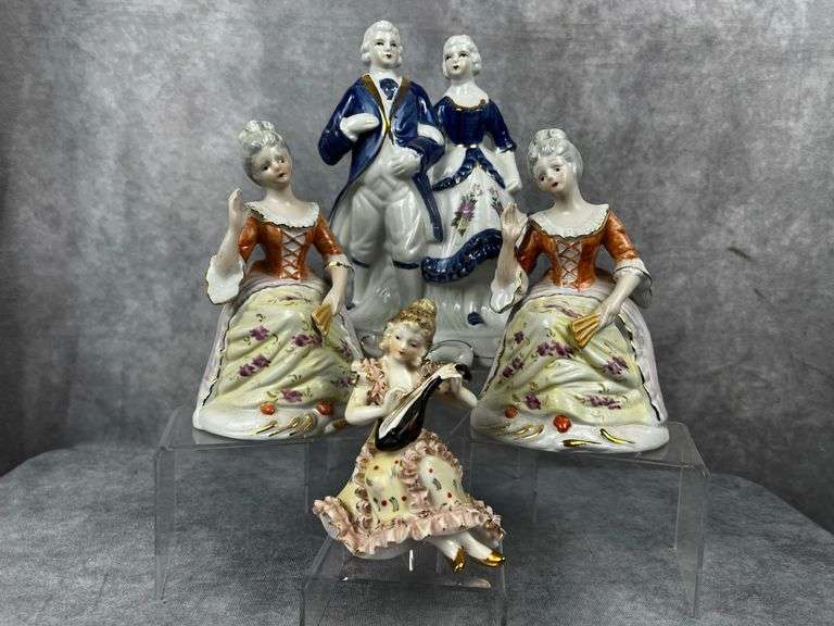Porcelain Victorian lady figurines
