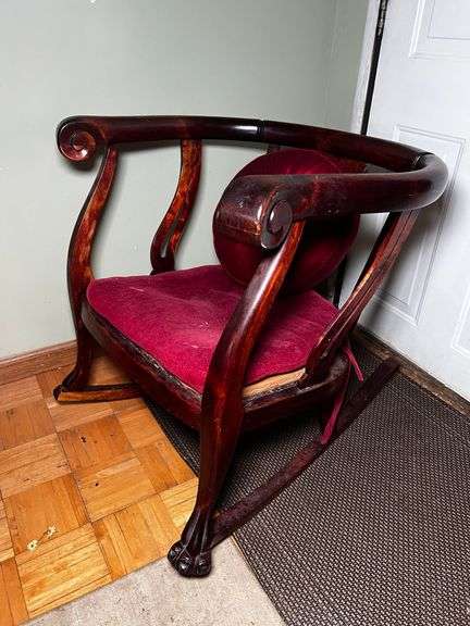 Vintage barrel shaped rocking chair