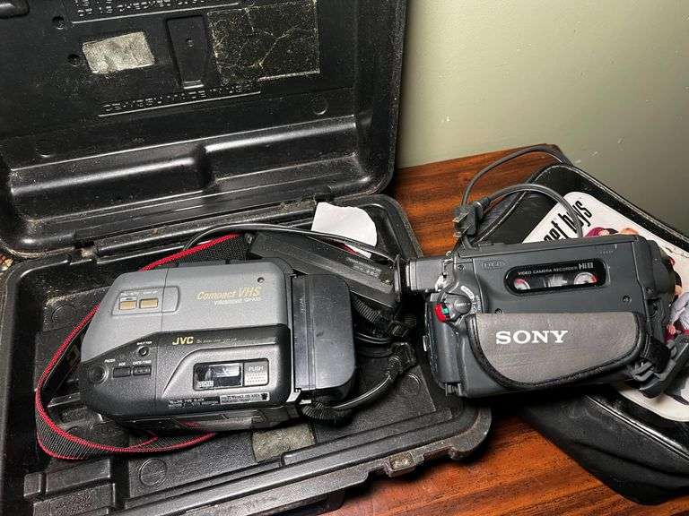Vintage Canon camera, JVC and Sony recorders