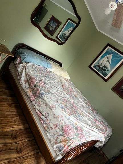 Full size bed, dresser, and chest of drawers