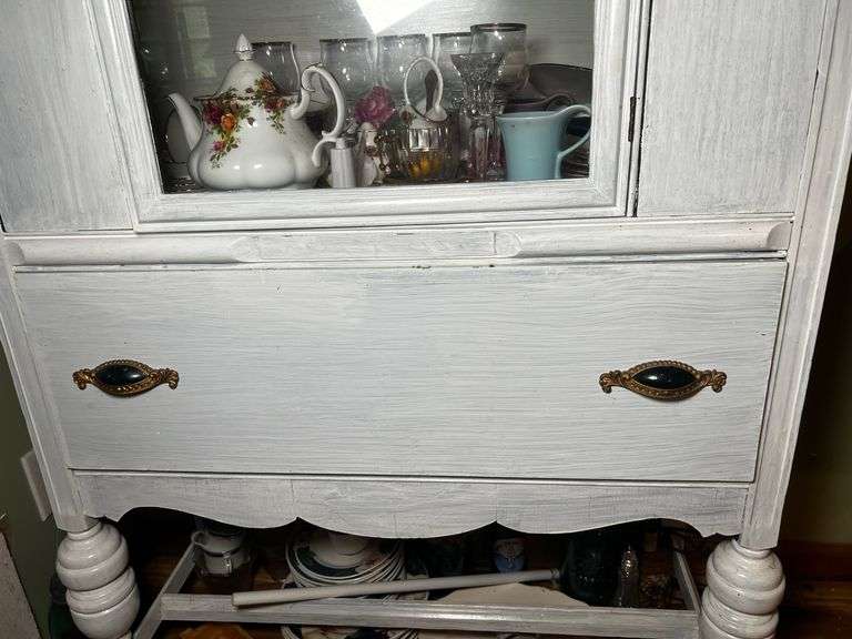 Vintage painted china hutch