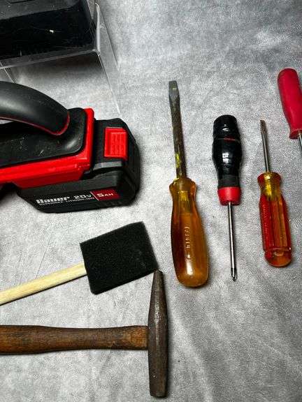 Bauer vacuum, drilmaster drill and light and more