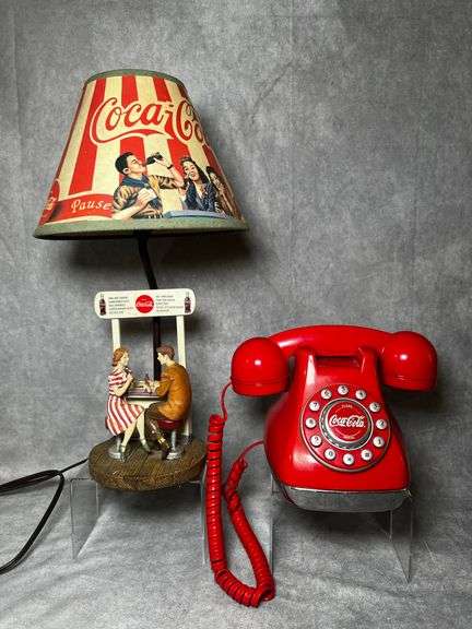 Coca Cola lamp and phone