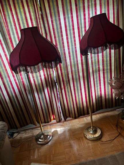 2 brass floor lamps
