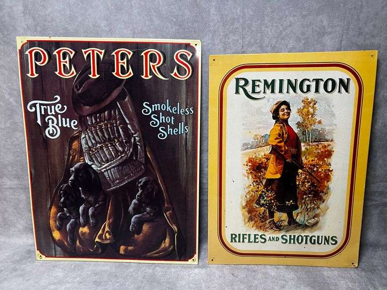 2 reproduction metal signs