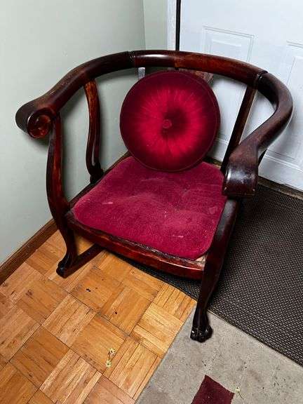 Vintage barrel shaped rocking chair