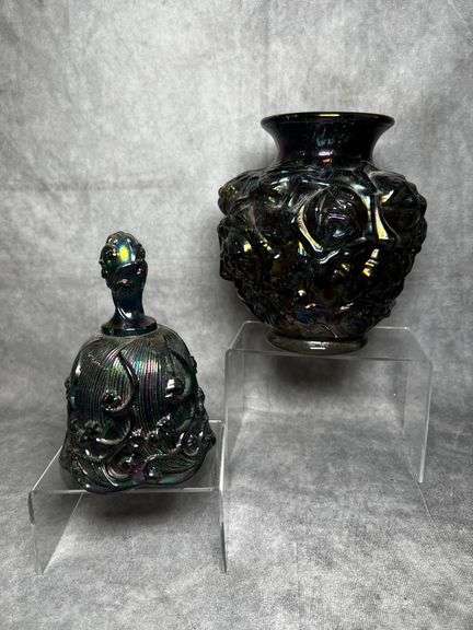 Imperial La Bella Rose and unmarked bell amethyst glassware