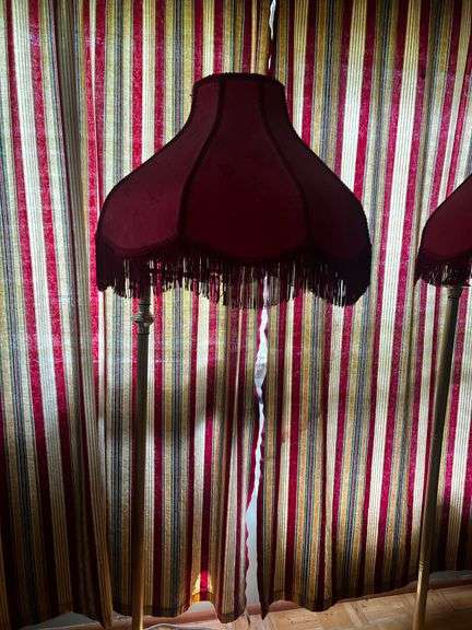 2 brass floor lamps