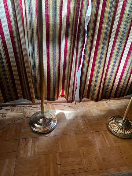 2 brass floor lamps