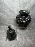 Imperial La Bella Rose and unmarked bell amethyst glassware