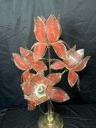Retro OH lotus floral table lamp