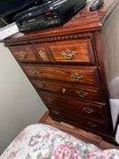 Full size bed, dresser, and chest of drawers