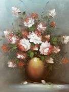 Beautiful floral still life framed oil painting
