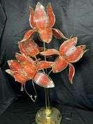 Retro OH lotus floral table lamp