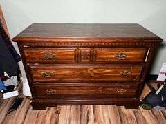 Full size bed, dresser, and chest of drawers