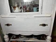 Vintage painted china hutch