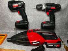 Bauer vacuum, drilmaster drill and light and more