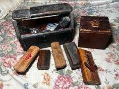 Wooden shoe shine kit and more
