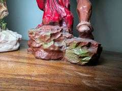 2 Native American chalk figurines