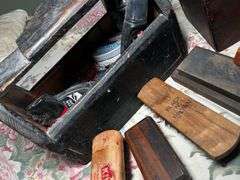 Wooden shoe shine kit and more