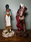 2 Native American chalk figurines