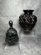 Imperial La Bella Rose and unmarked bell amethyst glassware
