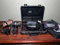 Vintage Canon camera, JVC and Sony recorders