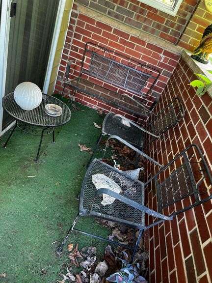 4 piece metal patio set