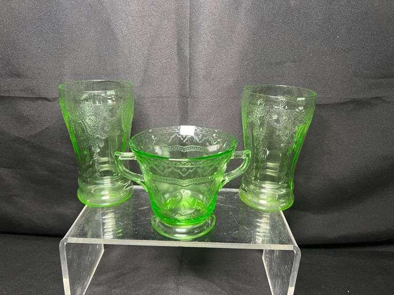 Uranium water glasses and sugar dish
