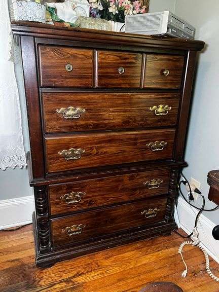 Full size bed, dresser and chest