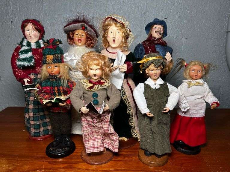 Group of Christmas caroler figurines