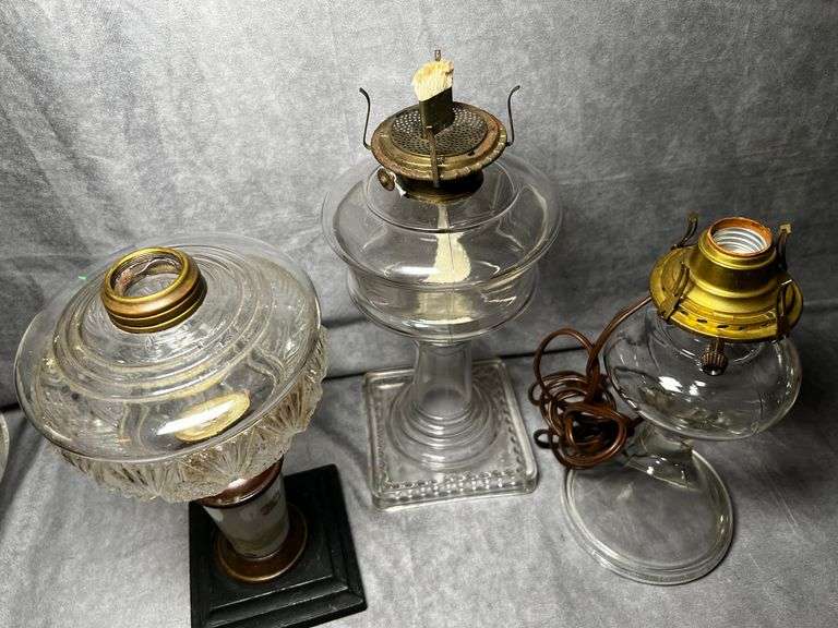 3 kerosene/electric lamp bases