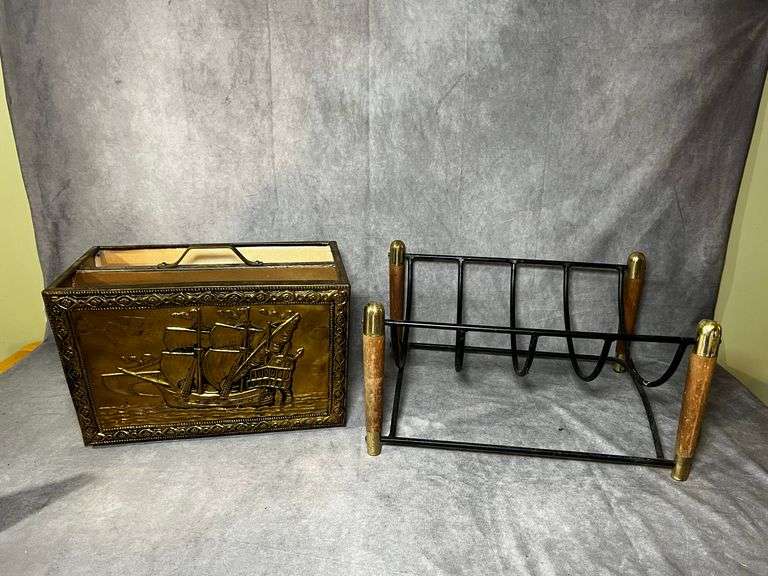 MCM fire log holder and nautical magazine holder