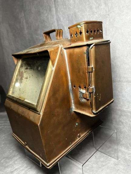 Antique U.S. Navy lifeboat binnacle compass/lantern shell