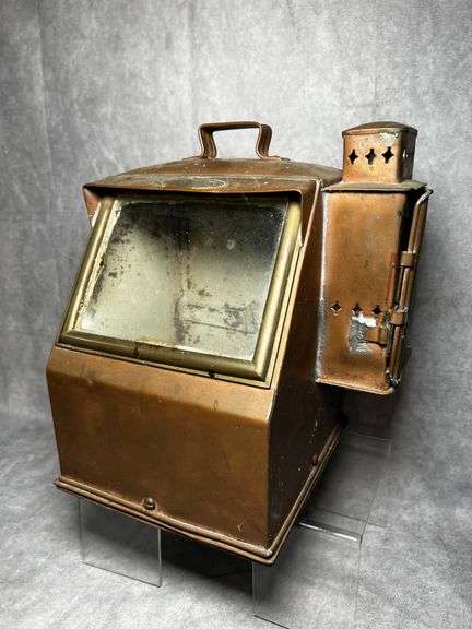 Antique U.S. Navy lifeboat binnacle compass/lantern shell