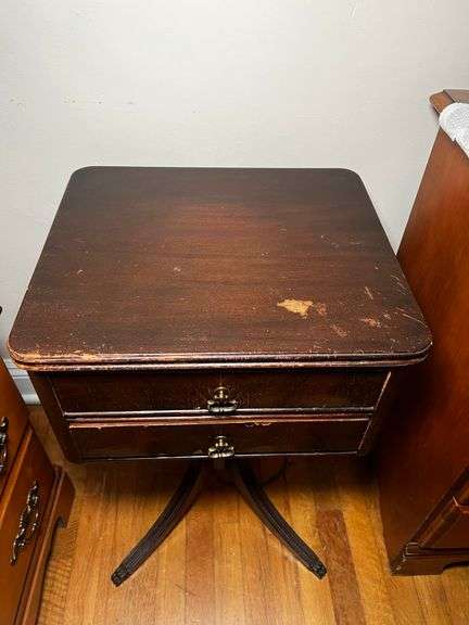 Antique mahogany 2 drawer stand