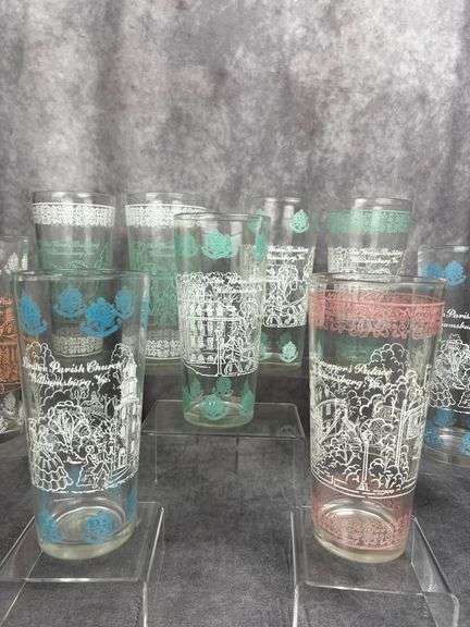 Group of MCM glass tumblers