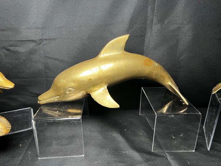 MCM Brass dolphin decor