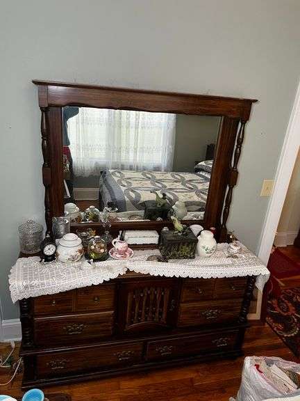 Full size bed, dresser and chest