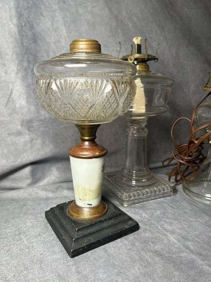 3 kerosene/electric lamp bases