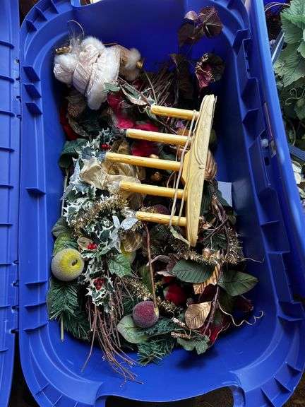 3 totes of Christmas decor