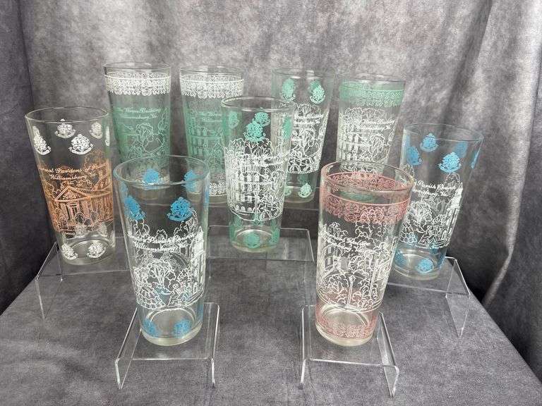 Group of MCM glass tumblers