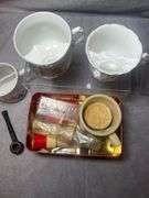 Mustache mugs, small tobacco pipe and more