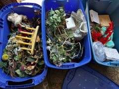 3 totes of Christmas decor