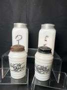 2 sets of vintage milk glass salt pepper shakers