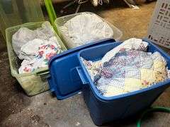 3 totes of linens