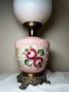 Antique glass parlor table lamp
