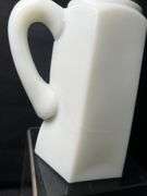 Antique slag glass 6 sided syrup pitcher with snap metal lid